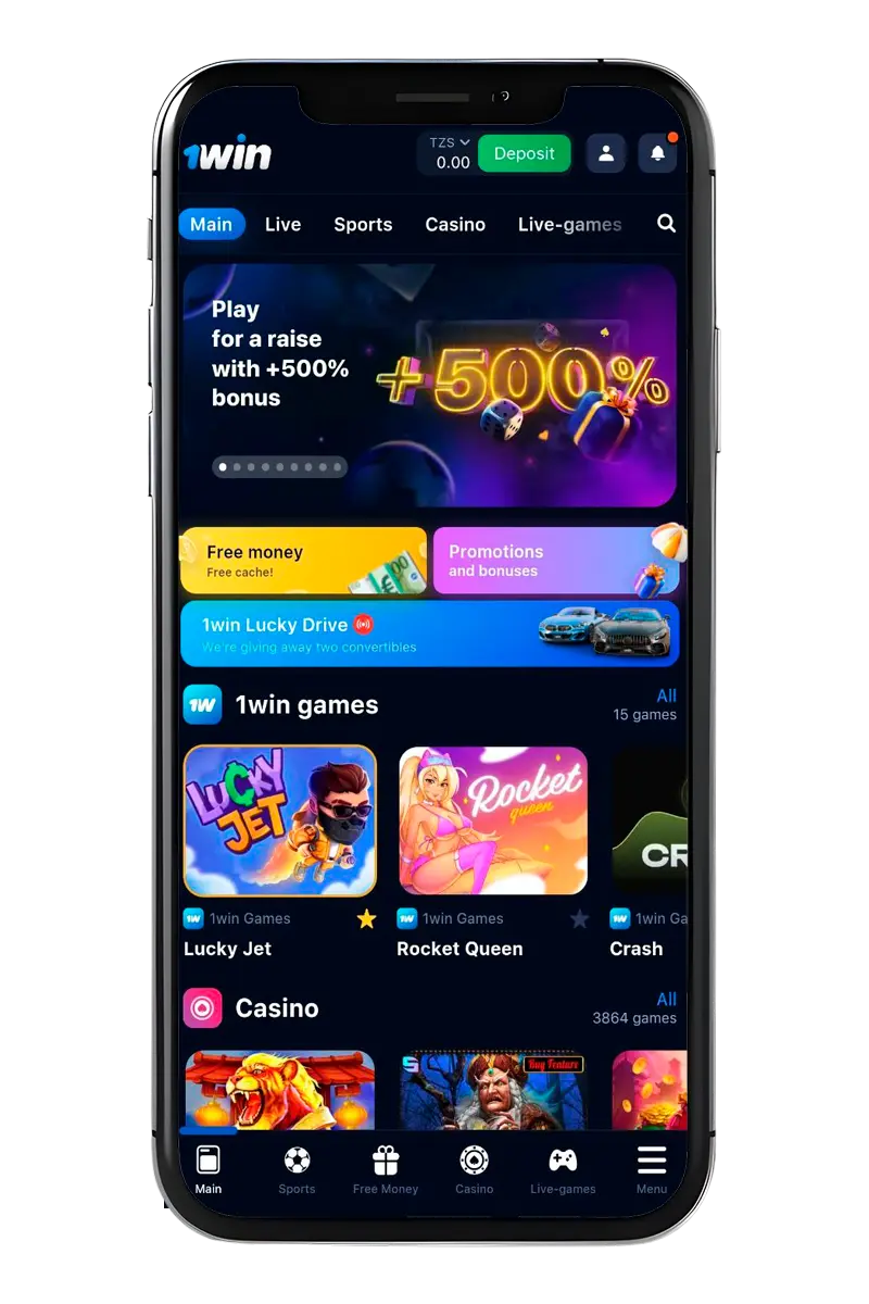An image showcasing the 1Win mobile application interface